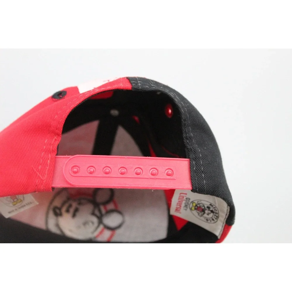 Vintage Disney Mickey & Co Red Black Snapback Hat Universal Industries Kids